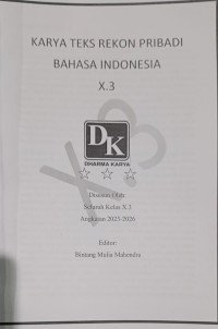 Image of Karya Teks Rekon Pribadi Bahasa Indonesia